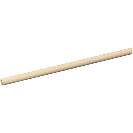 A long, thin cylindrical wooden dowel rod resembling a broom handle with a 28.5mm diameter and 152cm length against a white background, featuring the Sparex Broom Handle Ø: 28.5mm (1 1/8'') x Length: 152cm (60''), Sparex Part No.S.19194 from the brand Sparex.