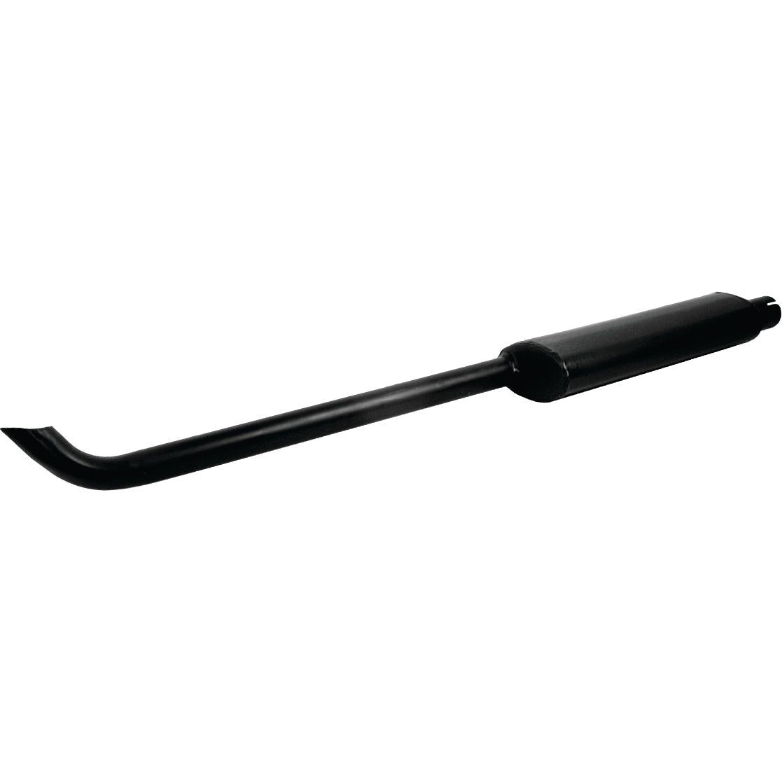 A Sparex Silencer - Vertical - S.19225 is a black, L-shaped metal rod with a cushioned handle grip, featuring heat-resistant paint.