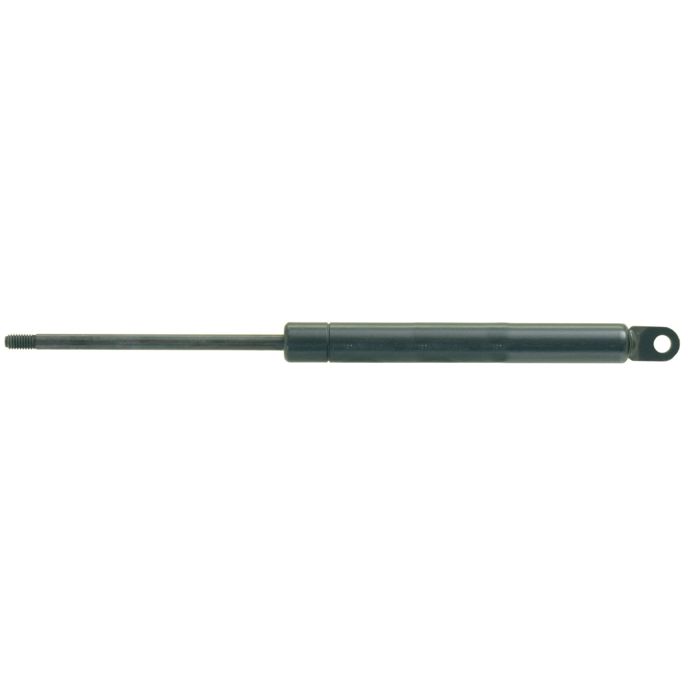 This image showcases the Sparex S.19405 Gas Strut, which has a total length of 240mm. It features a black cylindrical body and an extended rod with one end designed with a mounting hole and the other end featuring a threaded tip, complete with precise end fittings to ensure optimal functionality.