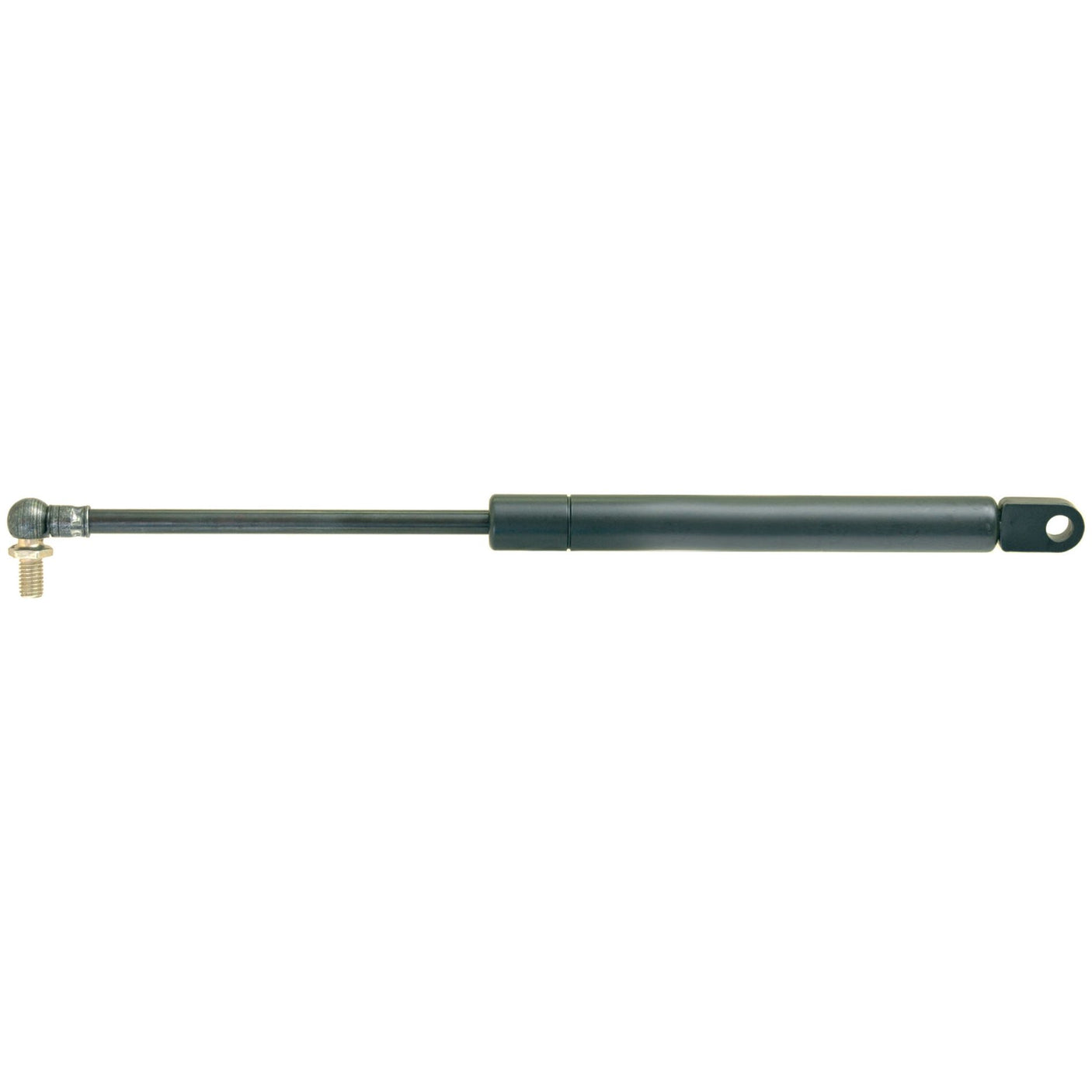 The Sparex Gas Strut S.19411, with a total length of 325mm, features a black body and metal ends and is ideal for lifting or supporting lids and panels in various applications. Comparable to a hydraulic cylinder in function, it's perfect for use with John Deere equipment.