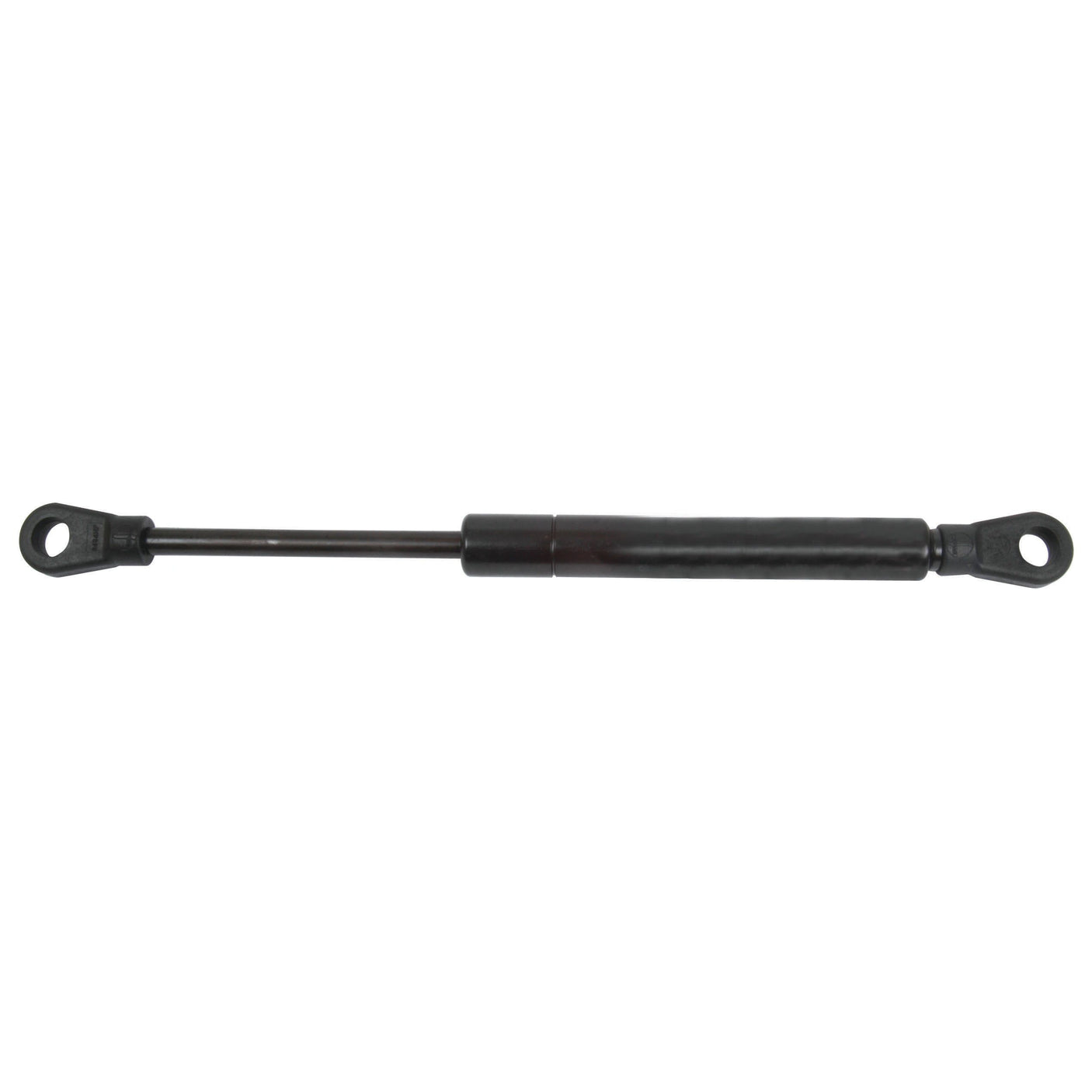 The Sparex Gas Strut (S.19420), a black gas spring with mounting holes at both ends, typically used for lifting and supporting mechanical components, features a 285mm total length, ideal for Case IH/International Harvester machinery.