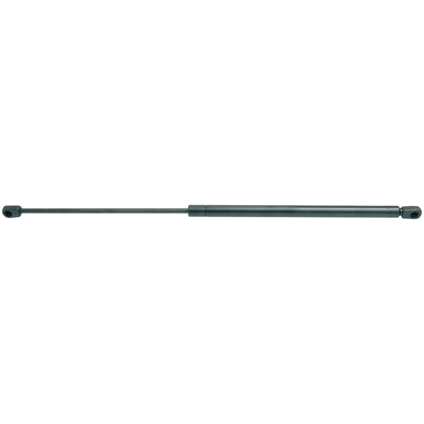 A black Sparex S.19425 Gas Strut, measuring 600mm in total length with cylindrical ends on both sides for lifting and holding mechanisms, featuring an F Ball Socket for secure attachment.