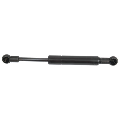 The Sparex Gas Strut (S.19430), measuring 215mm in total length, features a black cylindrical body with an extendable rod. It is designed for controlled linear motion and lifting support in various applications, offering adjustable pressure and durable end fittings for reliable performance.