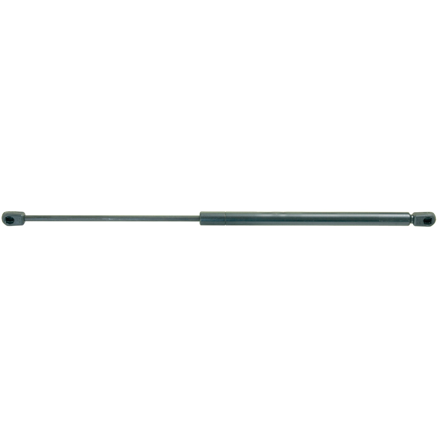 The Sparex Gas Strut, with a total length of 525mm (part number S.19435), features a cylindrical body and a thin rod extending from it, complete with mounting brackets at both ends. It is designed to withstand high pressure and ensures reliable performance throughout its robust ram stroke.