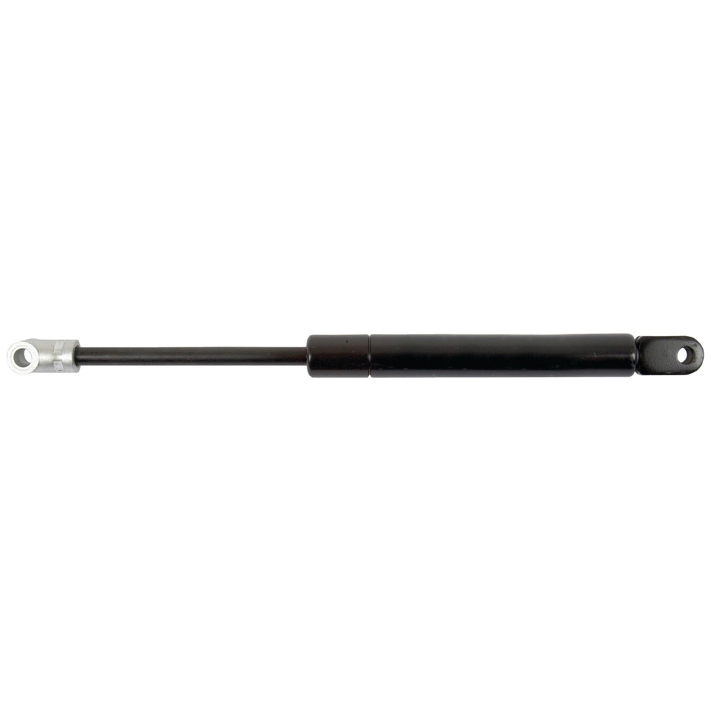 A Sparex Gas Strut (S.19441) featuring a total length of 270mm, black cylinder with a silver mount on one end and a black mount on the other.