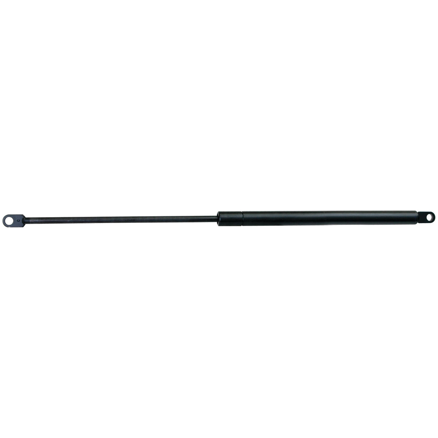 The Sparex Gas Strut, S.19457, is a black strut with attachment points on both ends, commonly used for lifting or supporting heavy objects. This Zetor compatible strut features a ram stroke and can handle pressure up to 200(N), with a total length of 320mm.