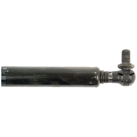 The Sparex Gas Strut S.19459 is a black cylindrical hydraulic or gas strut featuring a 345mm total length, complete with a metal ball joint fastener at one end and end fittings for secure attachment, making it suitable for automotive or industrial applications.