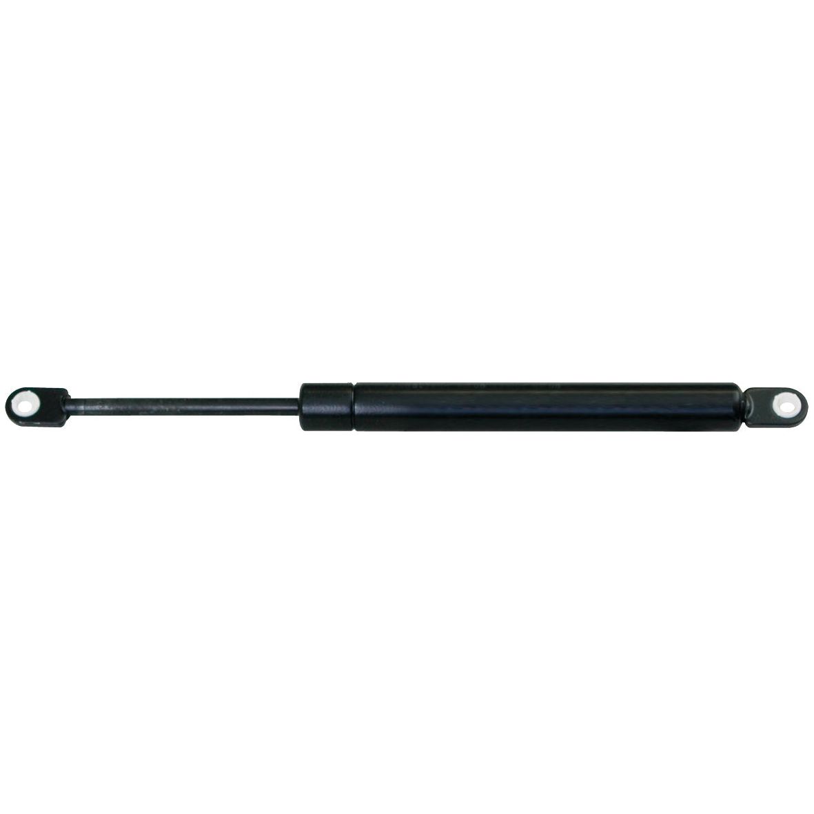 A Sparex Gas Strut (S.19462) with a total length of 225mm, featuring black gas springs and 6mm eyelets, comes with two mounting brackets on each end.