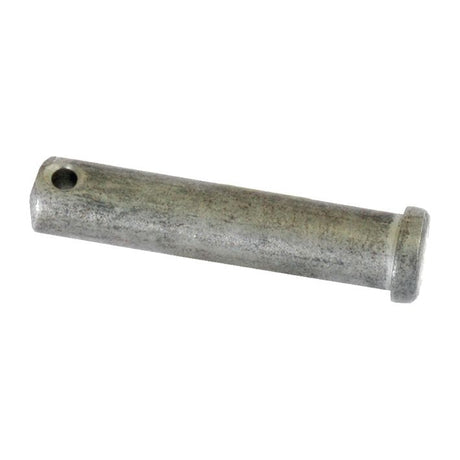 A metal cylinder with a small hole near one end and a slightly larger flat end, resembling the Imperial Clevis Pin Ø5/16'''' (Sparex Part No. S.19571) by Sparex, suitable for mechanical applications such as those found in Massey Ferguson machinery.