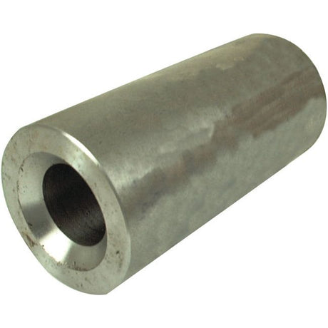 A cylindrical metal bushing with a hollow center and integrated grooves to prevent tine turning, the Loader Tine Bush - Ø50 x 110mm (Conus 1) by Sparex (Part No. S.19835) offers reliable performance.