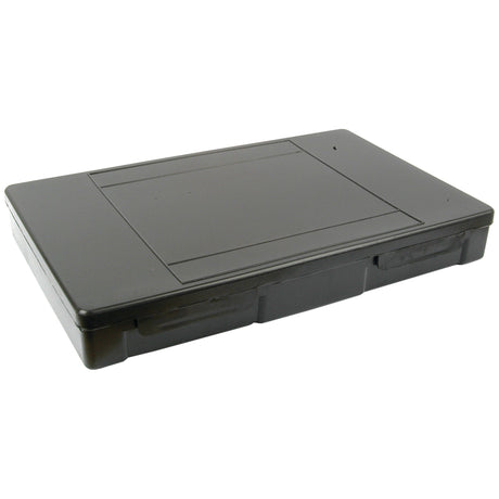 The Sparex Handipak Box (Inject.Moulded), Part No.S.1999, is a closed, rectangular black plastic case, meticulously inject-moulded with a flat top and secure latches on the front.