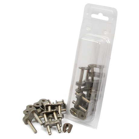 A retail package of the Sparex Drive Chain Repair Kit (10B-2) - S.20001, with some duplex pieces spilled out, displayed on a white background.