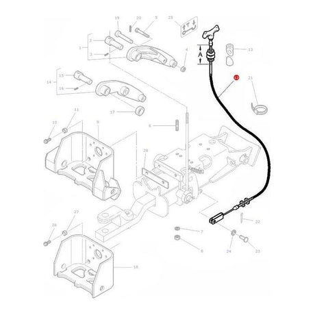 Massey Ferguson - Hitch Cable - 3815365M92 - Farming Parts