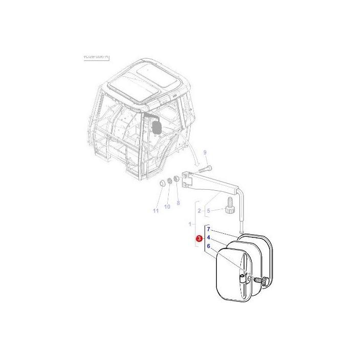 Massey Ferguson - Mirror L/H - 3787152M1 - Farming Parts