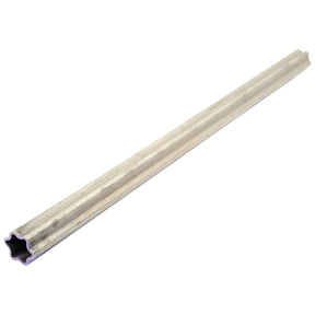 A one-meter-long, silver Rilsan&reg; coated PTO tube with a star profile at one end, offered by Sparex, known as the S5G Star Profile Tube (S.20238).