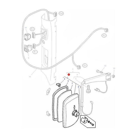 Massey Ferguson - Mirror External Electric Control - 3787157M1 - Farming Parts