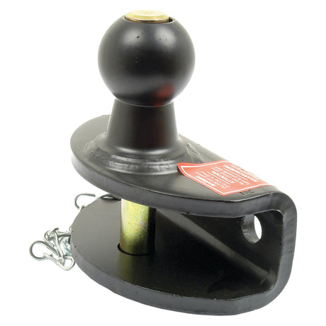 The Sparex Double Duty Ball Hitch 50mm (Black), Part No. S.2031, is a standard duty trailer hitch with a curved base and includes a pin with a safety clip, supporting up to 3300 lbs load capacity.