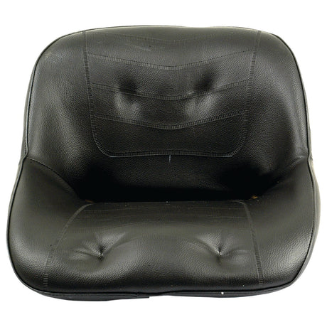 The Sparex Seat Assembly (Sparex Part No. S.20351) features a black leather seat with visible stitching and tufted buttons, designed with a contoured shape for ergonomic support, making it an ideal replacement for a Compact Tractor Seat or Iseki replacement.