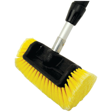 A Professional Telescopic Brush - S.20417 by Sparex, featuring yellow bristles, a black handle attachment, and a wide brush head.