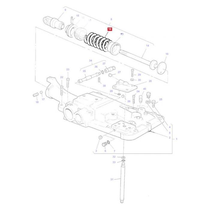 Massey Ferguson - Spring Draft Control - 1661755M2 - Farming Parts