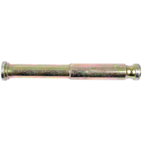 A brass cylindrical metal rod with a smaller diameter in the middle section, resembling a telescopic device, features a reflective, slightly tarnished finish. This makes it an ideal item as a replacement pin for "PIN-SUPERIOR D/D HITCH," listed under Sparex Part No.S.2054 by the brand Sparex.