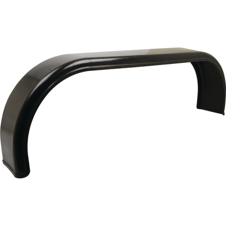 A black, curved metal Trailer Mudguard (Tandem) - S.20573 by Sparex, designed to protect tandem tyres and prevent road debris from being thrown into the air.