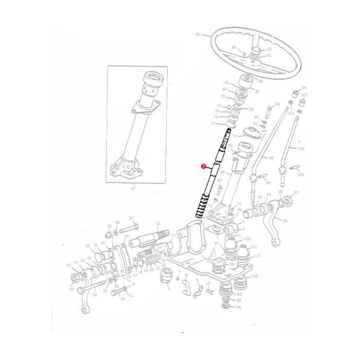 Massey Ferguson - Steering Column - 1850003M92 - Farming Parts