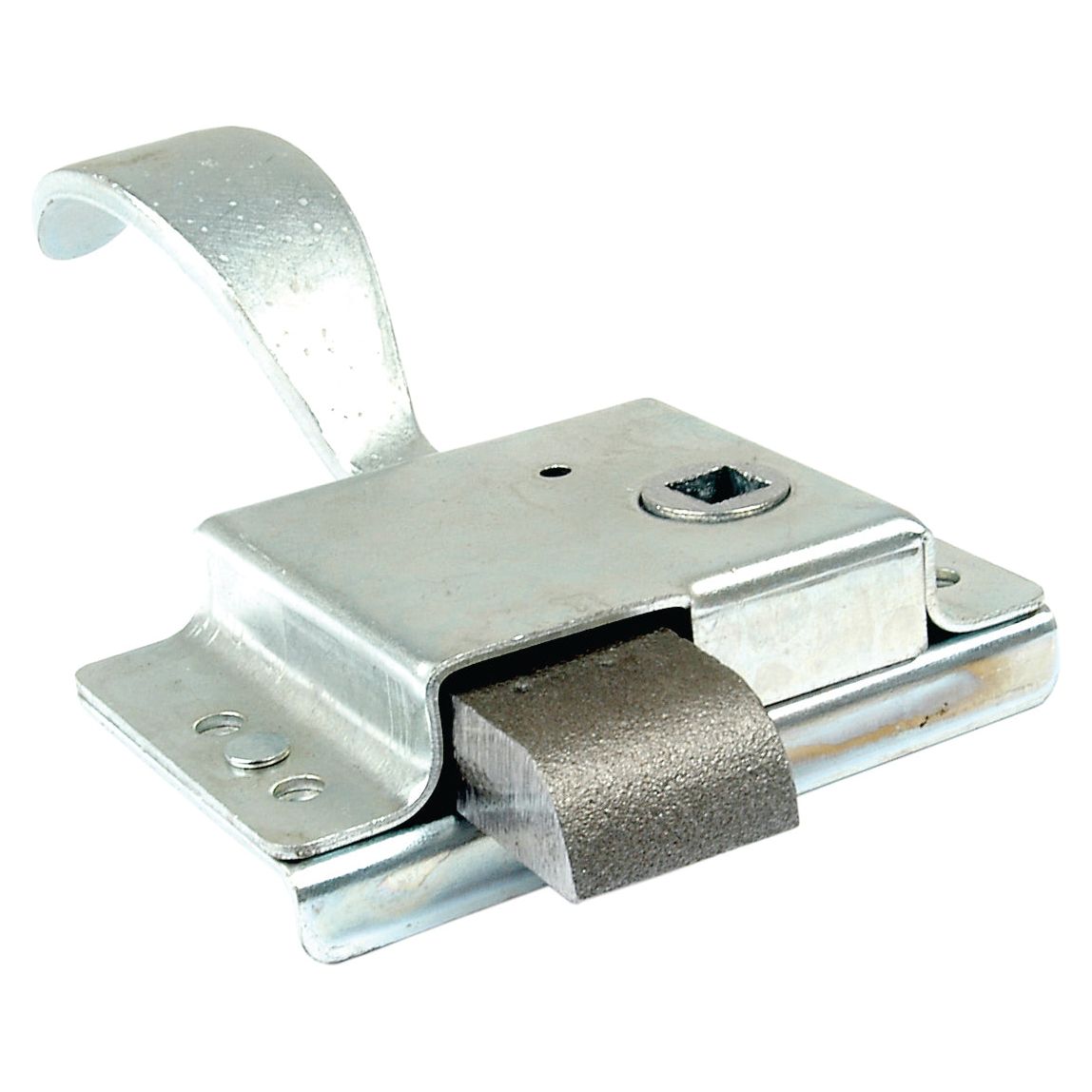 A metal window latch with a curved handle and rectangular locking mechanism, featuring the Inner Slam Lock (RH) - Sparex Part No. S.20900 by Sparex.