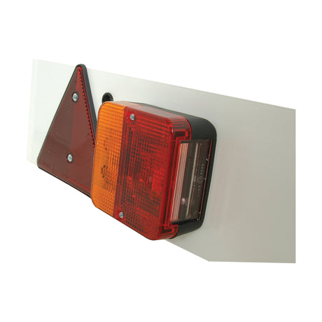 A Halogen Lighting Board from Sparex, measuring 1.37 meters in length and featuring a red triangular reflector along with a rectangular combination tail light attached to a white surface, complete with a 10-meter cable and a 7-pin plug. Model S.20963.