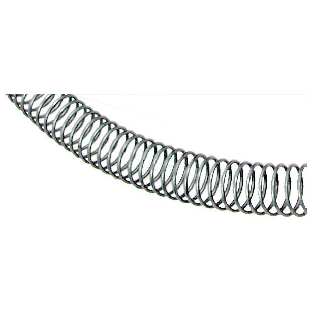 Close-up of a black Hose Guard Coil (Steel) from Sparex, coiled against a white background. The coil, which is Sparex Part No. S.21072 and features a wrapping diameter of 16mm extending to a length of 10 meters, is bent into a slight curve.