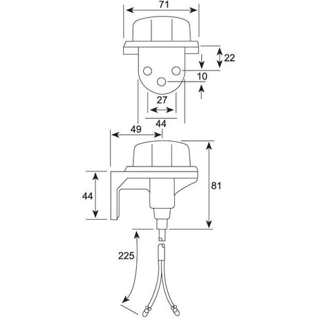 Halogen Marker Light - Front Facing, 12V ()
 - S.21215 - Farming Parts