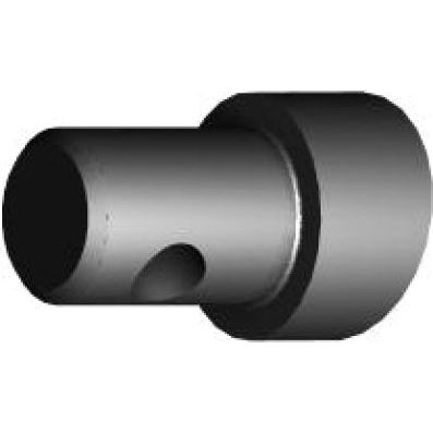 A Loader Tine - Straight 860mm (Star) - S.21508 by Sparex, is a cylindrical metal component with a hollow center and a round base, featuring a side hole near the end, designed for precise pin fitting.