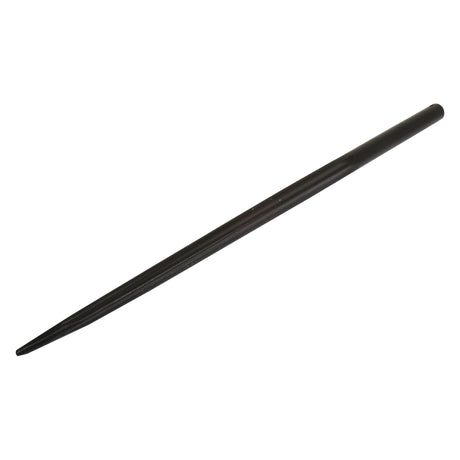 A black, slim, and pointed Loader Tine - Straight 760mm (Star) - S.21511 by Sparex is lying horizontally on a white background.