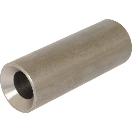 A cylindrical metal tube with a smooth exterior and a hollow interior, tapering slightly at one end, resembling the sleek design of the Sparex Loader Tine Bush - Ø44 x 120mm (Conus 1) | Sparex Part No.S.21527.