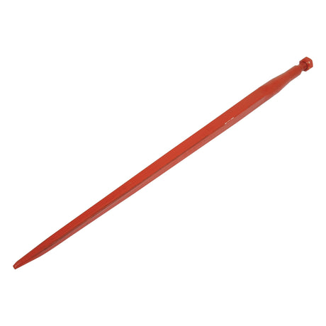 A Loader Tine - Straight 800mm by Sparex (S.21529), featuring a red metal stake with a pointed end and a square-shaped head, designed for maximum torque, with an M20 x 1.50 thread size (Star).