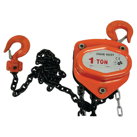 A Lever Hoist 1.0T with red hooks and black chain from Sparex, ensuring a safe working load, available under Part No.S.21577.