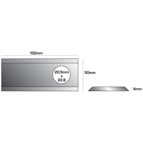 Mower Blade - Tapered Blade -  132 x 50x4mm - Hole⌀20.5 x 23mm  - RH & LH -  Replacement for JF, Stoll
 - S.21600 - Farming Parts