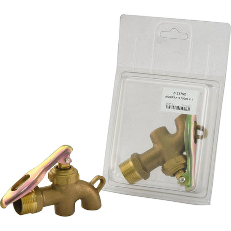 Drum Tap 3/4'' BSP - Brass, Lockable (Agripak 1 pc.), presented with its retail packaging, part of the Sparex Brass Pack.