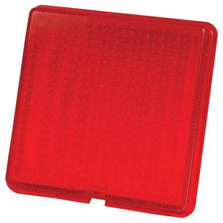 A square, red, transparent polycarbonate replacement lens (Sparex Part No. S.21842).