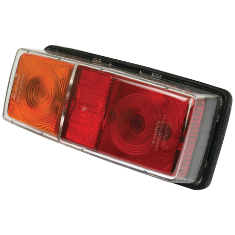 Close-up image of a Sparex Rear Combination Light (Halogen) for RH & LH, 12V - S.21851 featuring red and amber sections for brake, tail, and indicator functions.