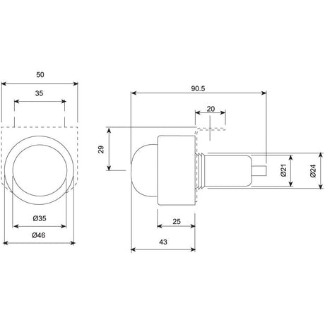 Halogen Marker Light - Front Facing, 12V ()
 - S.21870 - Farming Parts