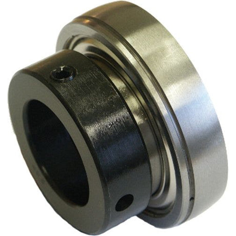 Close-up of a metal Sparex Bearing Series SA206G⌀30mm Agripak - S.22072, showcasing its smooth cylindrical design with inner and outer rings and precision-engineered surfaces, perfect as a locking collar bearing.