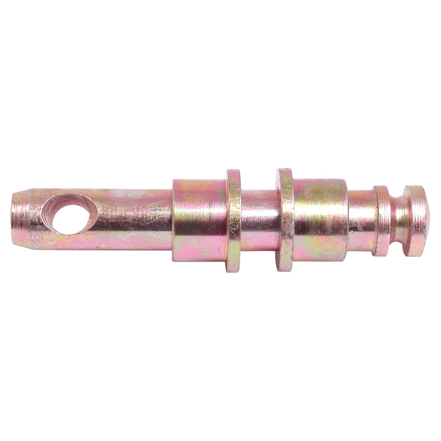 The Sparex Top Link Pin - Conversion Kit (Part No. S.222) offers a reliable solution for your needs with its metal component design featuring a hole on one end and two cylindrical sections, making it ideal for mechanical assemblies.