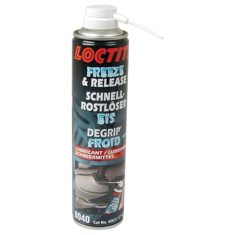 A 400ml canister of LOCTITE® LB 8040 Freeze & Release lubricant (Sparex Part No. S.22410) labeled in English, German, and French for easing rusted or stuck parts, complete with a dispensing nozzle.