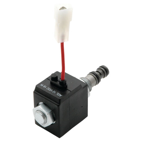 A close-up of a Sparex Solenoid Valve (Sparex Part No. S.22514), featuring a black rectangular body, a protruding metal screw, and a red and white wire connector on top, resembling parts used in Ford / New Holland machinery.