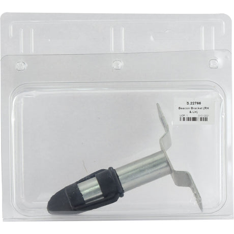 A metal beacon bracket with a black rubber tip packaged in a transparent plastic clamshell case. The label states "Beacon Bracket (RH & LH) - S.22766" with some product codes. This model features a Universal Fitting and is branded under the Sparex name for enhanced reliability.