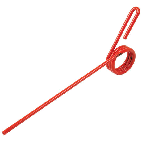 A red coiled rod with a hooked top, likely a tent stake or anchor for securing objects to the ground, reminiscent of the practical designs found in Sparex's Following Tine (Part No.S.22784) series.