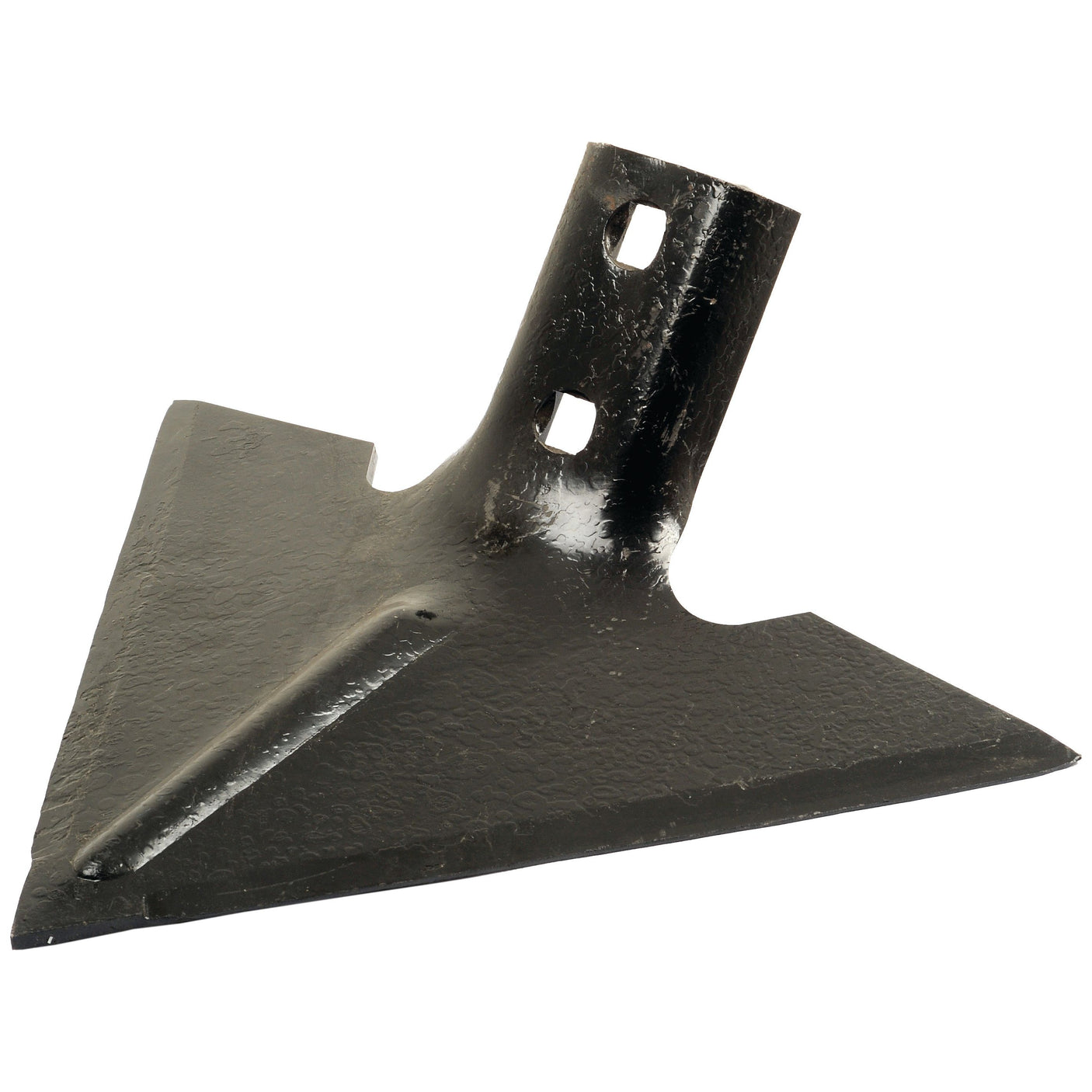 The Sparex Sweep 330x6mm, XD5012K, featuring a black, triangular metal design with a central mounting bracket and two bolt holes spaced 60mm apart, is perfect for the Flexicoil 5000. Part No. S.22800