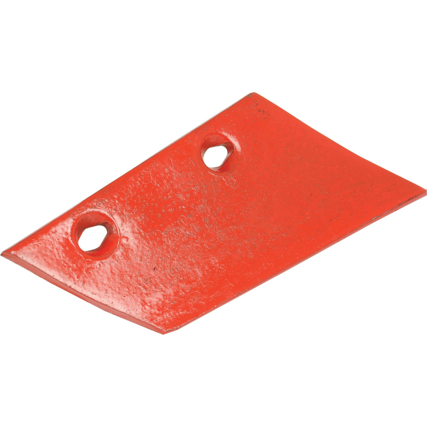 A red, flat, metal object with two holes in the center, likely a Sparex Skim Point - RH (04032101D), Part No. S.22821.