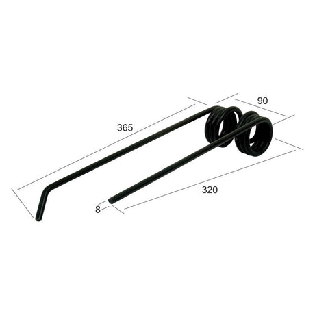 Tedder haytine - LH -  Length:365mm, Width:90mm,⌀8mm - Replacement for Lely
 - S.22836 - Farming Parts